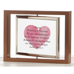 Pure Essence Greetings Sister Rotating Personalised Framed Quote - Housings & Frames - British D'sire