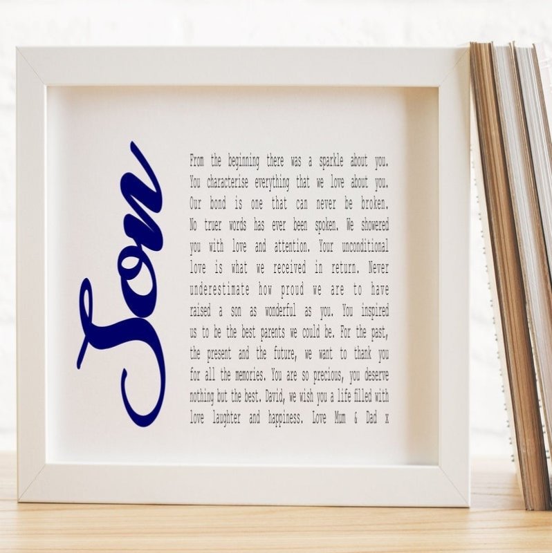 Pure Essence Greetings Son Personalised Poem Print Framed/Unframed - Housings & Frames - British D'sire Main image
