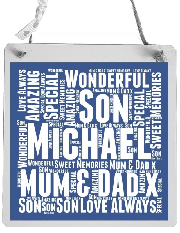 Pure Essence Greetings Son Word Art Personalised Plaque - Signs & Plaques - British D'sire