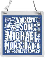 Pure Essence Greetings Son Word Art Personalised Plaque - Signs & Plaques - British D'sire