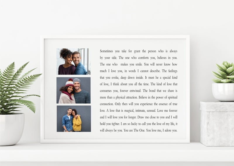 Pure Essence Greetings The One Personalised Love Poem Photo Framed - Housings & Frames - British D'sire