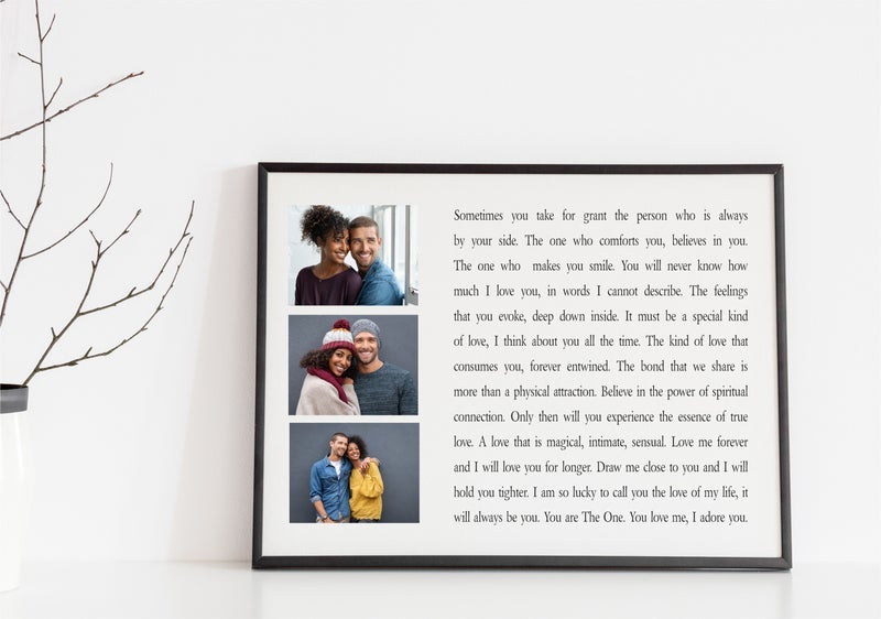 Pure Essence Greetings The One Personalised Love Poem Photo Framed - Housings & Frames - British D'sire Main image