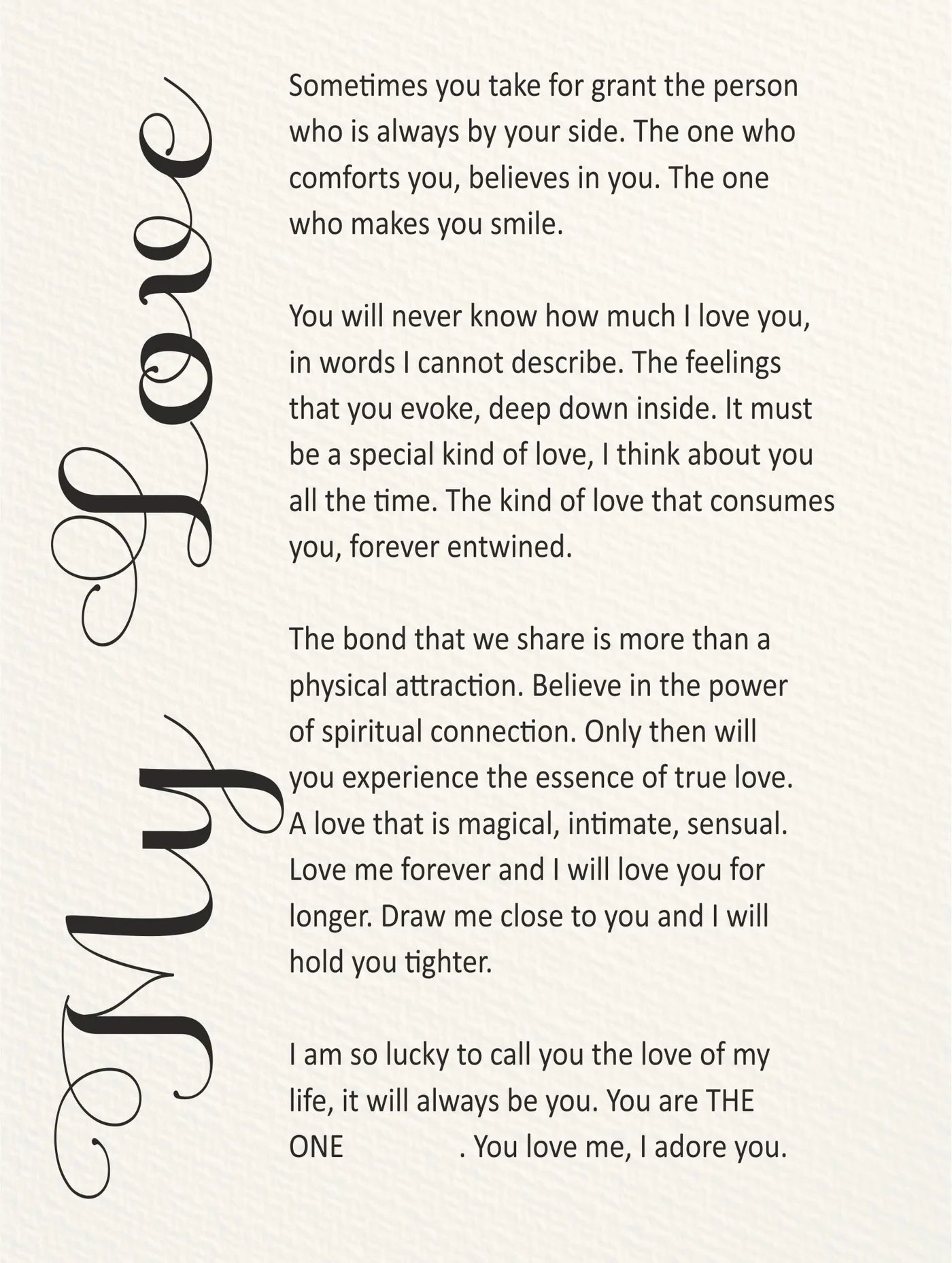 Pure Essence Greetings The One Personalized Love Poem Scroll - Personalised Gifts - British D'sire