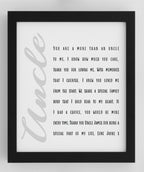 Pure Essence Greetings Uncle Personalised Verse Framed/Unframed - Housings & Frames - British D'sire