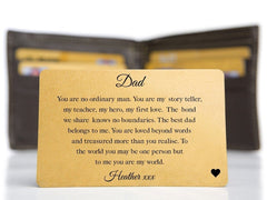 Pure Essence Greetings You Are My World Personalised Dad Wallet Card - Wallet Cards - British D'sire