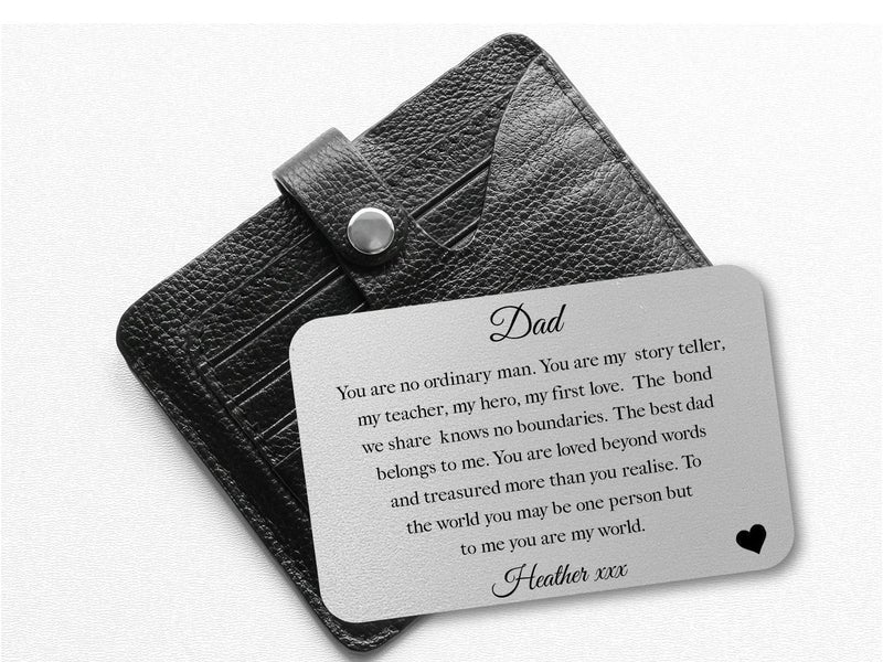 Pure Essence Greetings You Are My World Personalised Dad Wallet Card - Wallet Cards - British D'sire