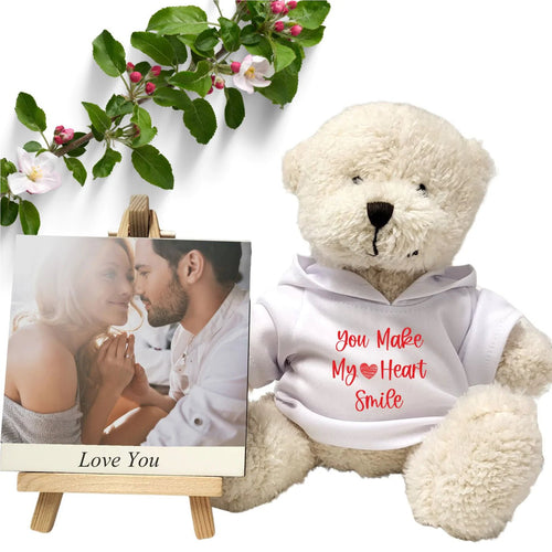 Pure Essence Greetings Your Make My Heart Smile Teddy & Photo Plaque Gift Set