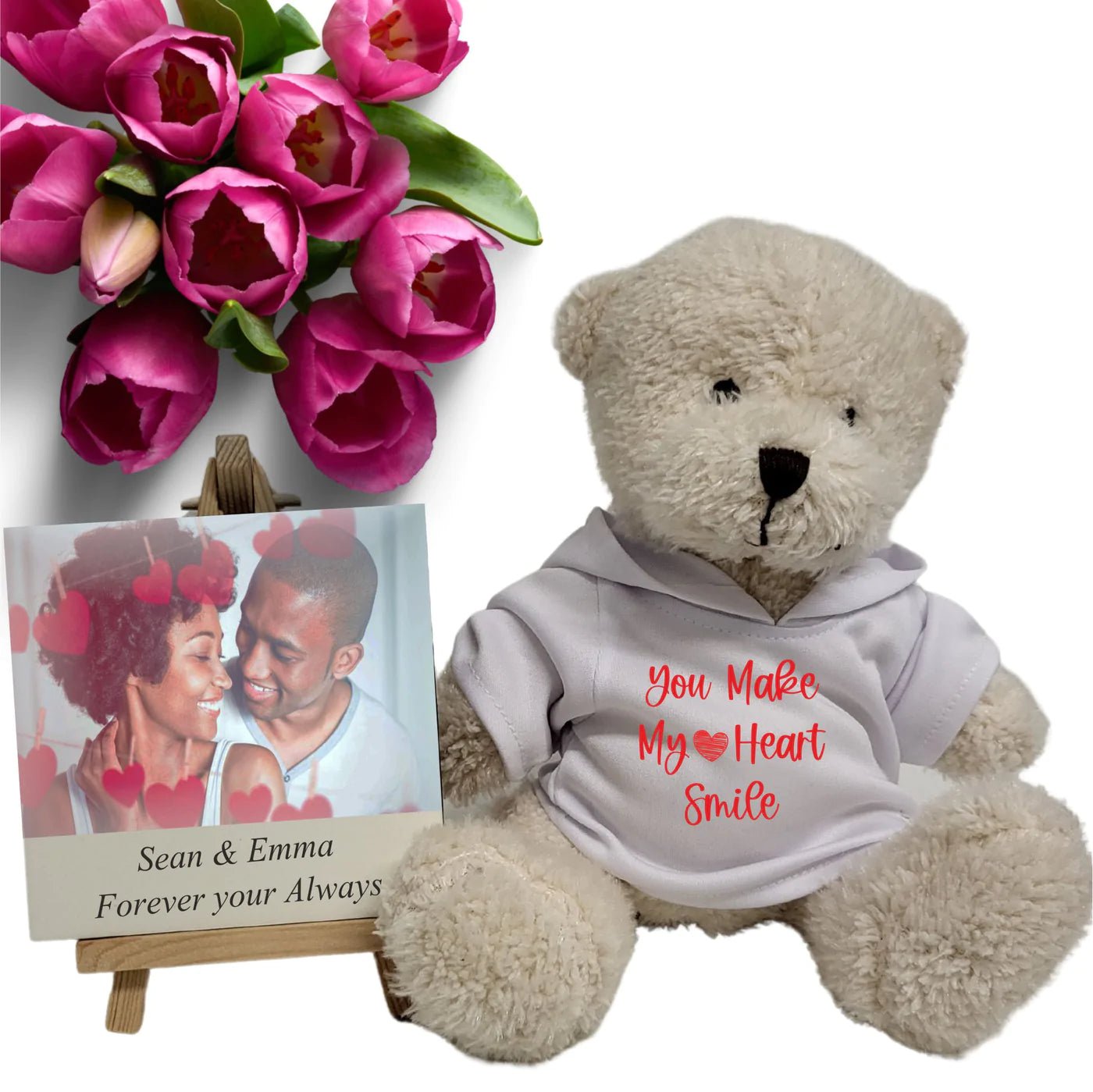 Pure Essence Greetings Your Make My Heart Smile Teddy & Photo Plaque Gift Set - Stuffed & Plush Animals - British D'sire