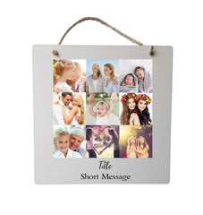 Pure Essence Greetings Your Own Text 9 Photo Collage Plaque - Signs & Plaques - British D'sire