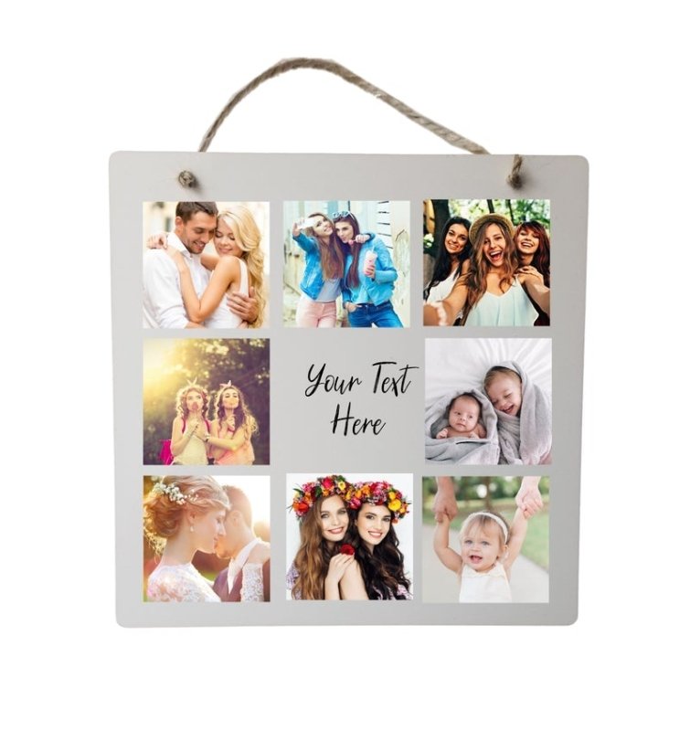 Pure Essence Greetings Your Own Text Photo Collage Plaque - Signs & Plaques - British D'sire
