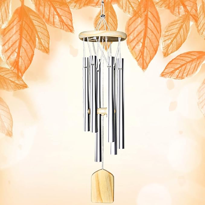 QMAHA Outdoor Wind Chimes, Metal 6 Tubes Wind Chimes for Outdoor Hanging, Decorative Wind Chimes for Balcony, Garden,65 cm - British D'sire