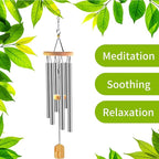 QMAHA Outdoor Wind Chimes, Metal 6 Tubes Wind Chimes for Outdoor Hanging, Decorative Wind Chimes for Balcony, Garden,65 cm - British D'sire