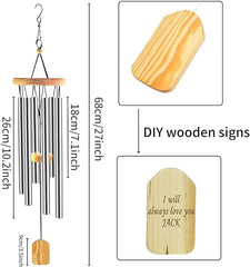 QMAHA Outdoor Wind Chimes, Metal 6 Tubes Wind Chimes for Outdoor Hanging, Decorative Wind Chimes for Balcony, Garden,65 cm - British D'sire