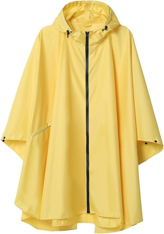 Rain Poncho Adult Waterproof Outdoor Hooded, Poncho Waterproof for Women with Zipper, Festival Ponchos Waterproof Long, Waterproof Capes Plus Size - British D'sire