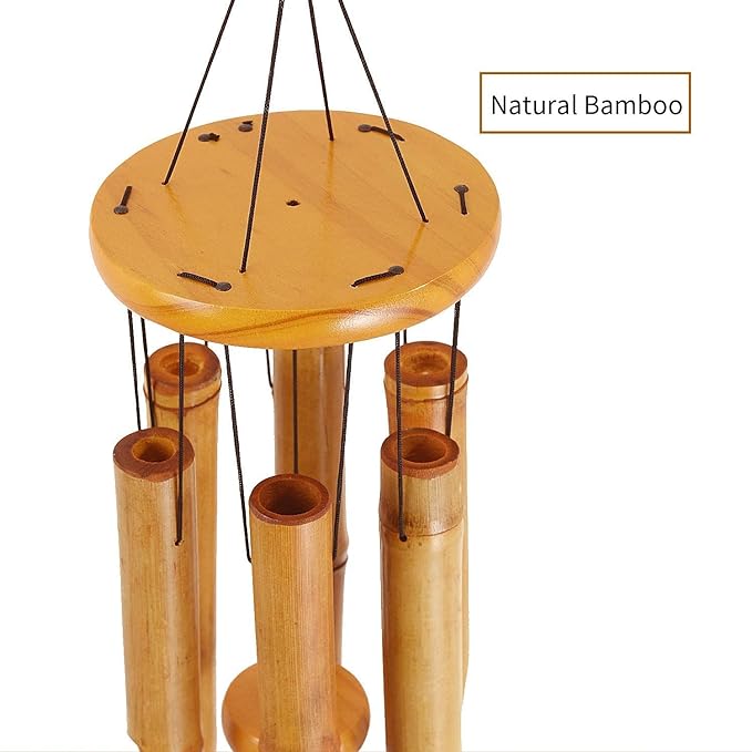 RDUTUOK Bamboo Wind Chimes Memorial Gifts - Wood Wind Chime - Large Indoor Outdoor Wooden - 81cm Wind Chimes for Garden, Yard,Patio and Home Décor - British D'sire