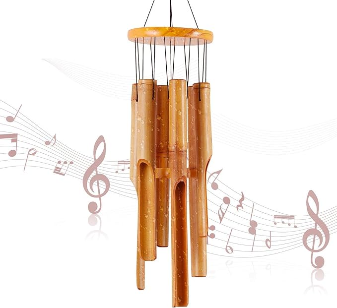 RDUTUOK Bamboo Wind Chimes Memorial Gifts - Wood Wind Chime - Large Indoor Outdoor Wooden - 81cm Wind Chimes for Garden, Yard,Patio and Home Décor - British D'sire Main image