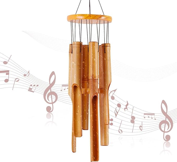 RDUTUOK Bamboo Wind Chimes Memorial Gifts - Wood Wind Chime - Large Indoor Outdoor Wooden - 81cm Wind Chimes for Garden, Yard,Patio and Home Décor - British D'sire