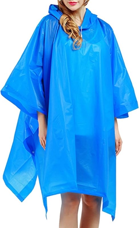 RDWESZOD Set of 2 Rain Ponchos Reusable EVA Raincoat with Hood for Men and Women - British D'sire