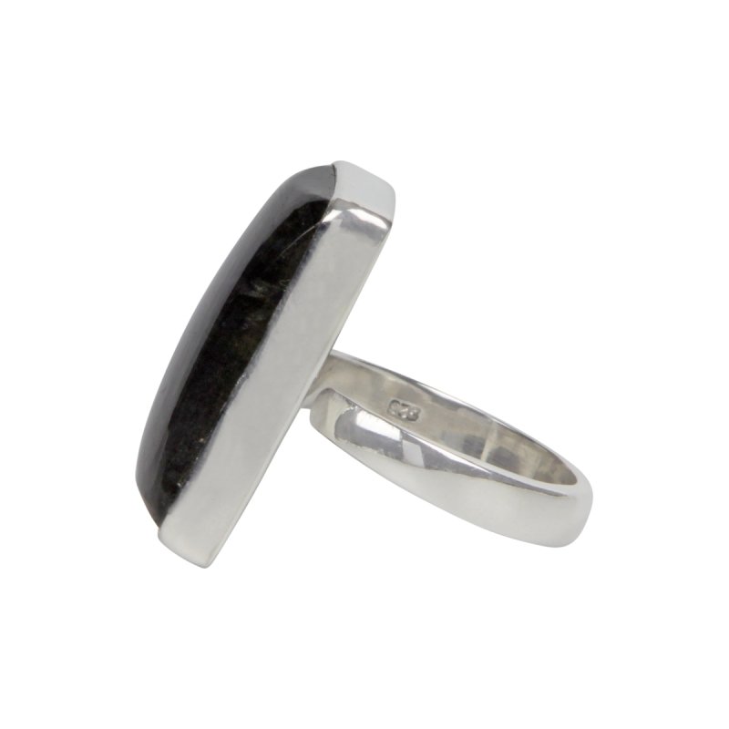 Rectangular Chunky Labradorite Sterling Silver Ring - Rings - British D'sire