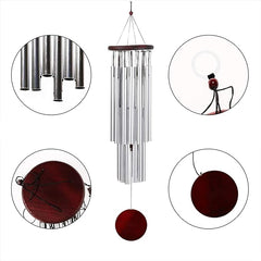 Risunpet Wind Chimes, Wind Chimes for Garden, Wind Chimes Outdoor, Soothing Melodies for Outdoor Serenity,18 Aluminum Alloy Tubes Wind Chimes for Garden Patio Backyard Home Decor - British D'sire