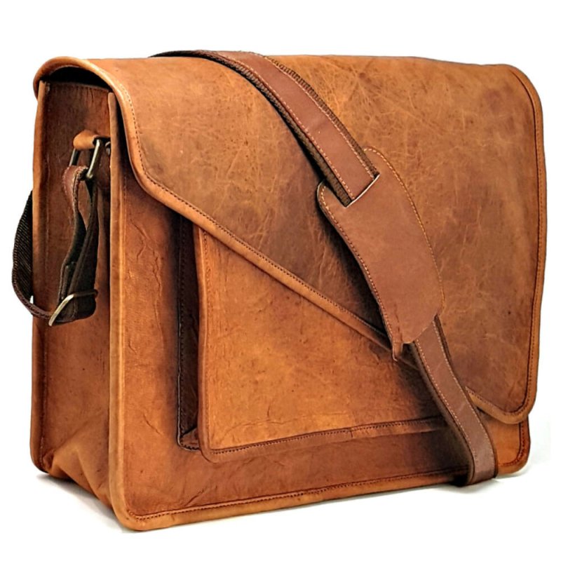 Rofozzi 15-inch Leather Laptop Crossbody Messenger - Mens Crossbody Bags - British D'sire