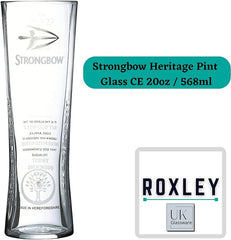 Roxley Pint Glasses Set Amstel Moretti Strongbow Heineken Blade Set Lager Beer Pint Glass Set x4 Man Cave Made in UK - British D'sire