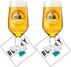 Roxley X2 Moretti Half Glasses Also Comes with 2 Branded Beer Mats - British D'sire