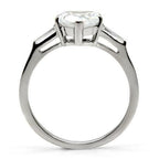 Jewellery Kingdom  Details about   ladies heart ring baguettes cz engagement ladies silver stainless steel new 027