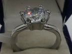 Jewellery Kingdom Solitaire Simulated Diamond Ladies Engagement Ring (Silver) - Jewelry Rings - British D'sire