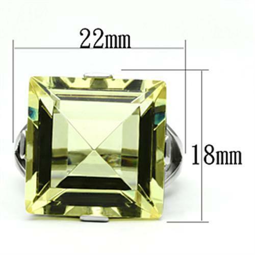 Jewellery Kingdom Ladies Princess Cut Citrine Cocktail 16K Stainless Steel Ring Secondary image