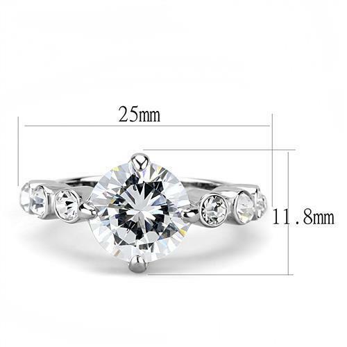 Jewellery Kingdom Ladies 5 Carat Ring Bezel Cz Stainless Steel Cubic Zirconia Silver Accents 3247