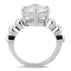 Jewellery Kingdom Ladies 5 Carat Ring Bezel Cz Stainless Steel Cubic Zirconia Silver Accents 3247