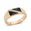 Jewellery Kingdom Signet Onyx Band Cubic Zirconia Men's Ring (Rose Gold) - Jewelry Rings - British D'sire