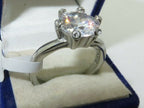 Jewellery Kingdom Solitaire Simulated Diamond Ladies Engagement Ring (Silver) - Jewelry Rings - British D'sire