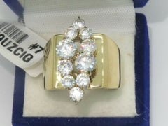 Jewellery Kingdom Ladies Cz Cluster Clear Steel 18kt Steel Sparkling 4 Carat Ring (Gold)