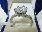 Jewellery Kingdom Solitaire Simulated Diamond Ladies Engagement Ring (Silver) - Jewelry Rings - British D'sire