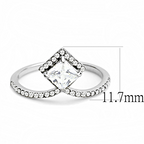 Jewellery Kingdom Cubic Zirconia Princess Cut Stainless Steel Silver Elegant Ladies Ring