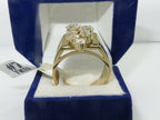 Jewellery Kingdom Ladies Cz Cluster Clear Steel 18kt Steel Sparkling 4 Carat Ring (Gold)