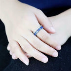 Jewellery Kingdom  Details about   Ladies sapphire band ring emerald blue 8mm silver cz rhodium full eternity 1568
