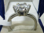 Jewellery Kingdom Solitaire Simulated Diamond Ladies Engagement Ring (Silver) - Jewelry Rings - British D'sire