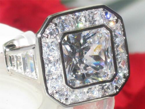 Jewellery Kingdom Ladies Emerald Cuts Princess Cocktail Bezel Rhodium Ring (Silver) Secondary image