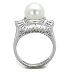 Jewellery Kingdom  Details about   Ladies pearl ring baguettes cream cz cocktail statement sparkling rhodium 1086