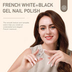 Saviland French Tip Nail Stamp - 4PCS Nail Art Stamper Kit Clear Silicone Nail Stamping Long & Short Jelly Stamper for Nails with Scrapers Nail Stamper Kit for French Manicure Home DIY Nail Salon - British D'sire