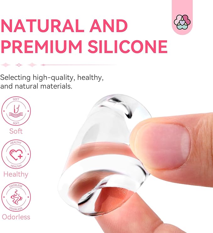 Saviland French Tip Nail Stamp - 4PCS Nail Art Stamper Kit Clear Silicone Nail Stamping Long & Short Jelly Stamper for Nails with Scrapers Nail Stamper Kit for French Manicure Home DIY Nail Salon - British D'sire