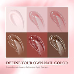 Saviland Poly Gel Nail Kits Full Set for Beginners: Long-lasting 6 Colors Poly Gel | Easy to Spread | Slip Solution | Nail Lamp | Base&Top Gel | Dual Nail Forms | Nail Extension Kit | Gift for Women - British D'sire