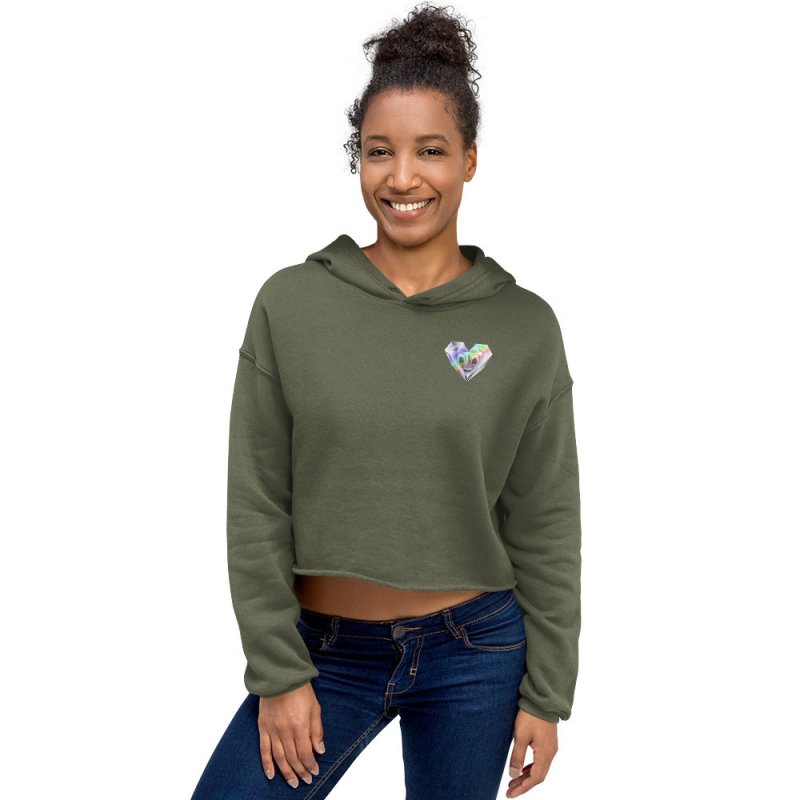 S&B Women's Crop Top | Diamond Heart Logo Sweatshirt Hoodie | Crop Hoodie Sweatshirt for Women Secondary image
