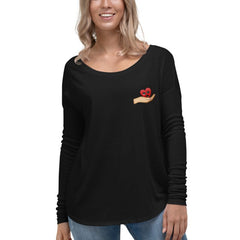 S&B Long Sleeve Hand Heart Tshirt For Ladies - Women's T-Shirts & Shirts - British D'sire