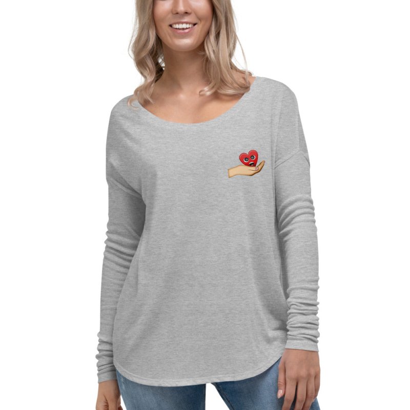 S&B Long Sleeve Hand Heart Tshirt For Ladies - Women's T-Shirts & Shirts - British D'sire