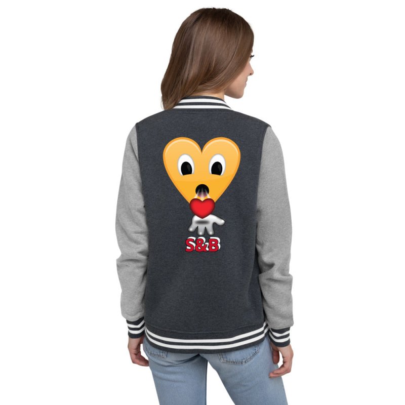 S&B Teddy Heart Kiss Women's Varsity Jacket Secondary image