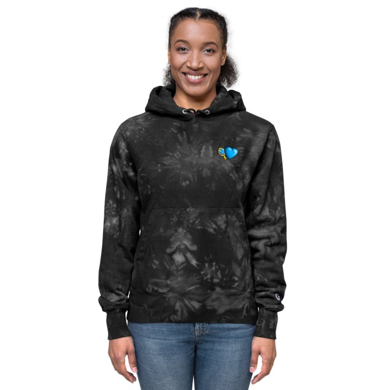 S&B Unisex Champion Tie-Dye Mirror Heart Sweatshirt - British D'sire
